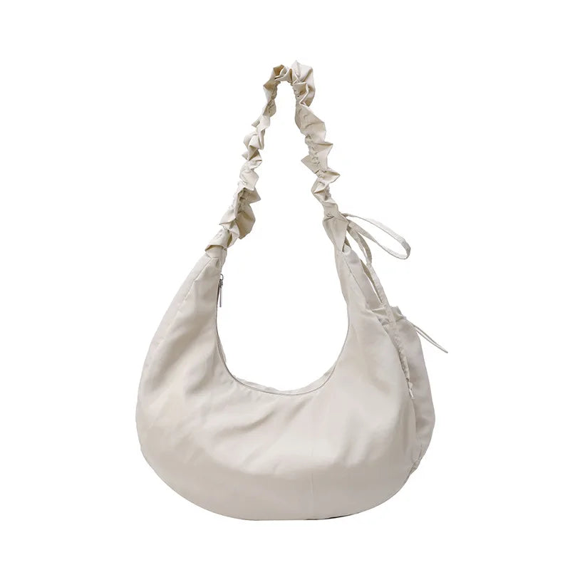 Pleated Shoulder Strap Drawstring One Shoulder Armpit Bag Spring Fashion New Large Capacity Casual Versatile Handbag Women