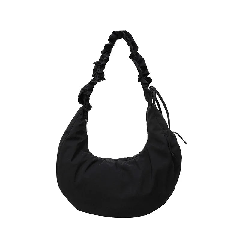 Pleated Shoulder Strap Drawstring One Shoulder Armpit Bag Spring Fashion New Large Capacity Casual Versatile Handbag Women