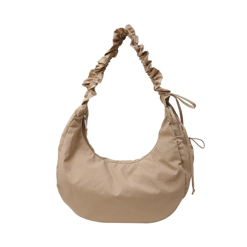 Pleated Shoulder Strap Drawstring One Shoulder Armpit Bag Spring Fashion New Large Capacity Casual Versatile Handbag Women